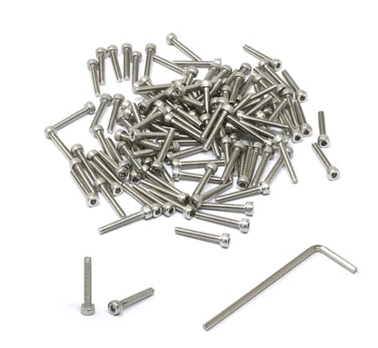 iexcell 100 Pcs M2.5 x 16mm Thread Pitch 0.45 mm Stainless Steel 304 Hex Socket Head Cap Screws Bolts Kit - size: M2.5 x 16mm