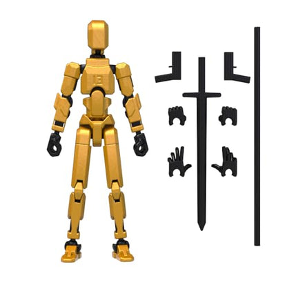 MerryXD T13 3D Action Figure,Assembly Completed Dummy Nova Titan Lucky 13 Action Figure 3D Printed Multi-Jointed Movable Toy Golden - color: Golden