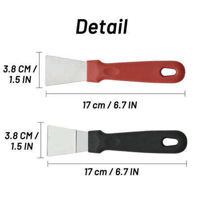 4 Pack Scraper Tool - Stainless Steel Metal Scraper with Comfortable Handle for Easy Separation of Prints (Black x 2 + Red x 2)