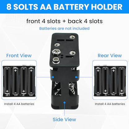 SDTC Tech 2/4/6/8 x 1.5V AA Battery Holder with Snap Connector Kit - size: 2 4 6 8 Slot Kit