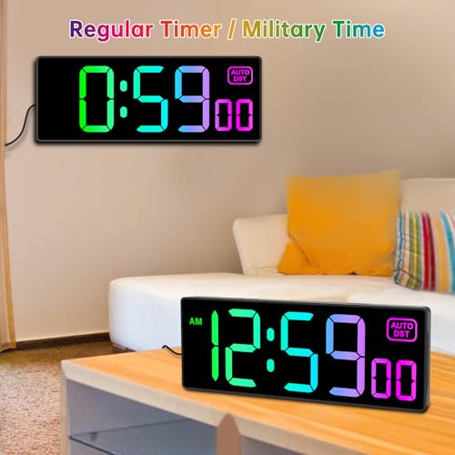 Soobest Digital Wall Clock, Remote Control Electric Timer Seconds for Gym - color: 10.2“ Multicolor