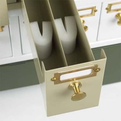 Globe Scientific 1186N66EA Stackable Slide Storage Cabinet, Tan, 6 Drawers, Holds 4500 Slides, 402mm Width, 477mm Length, 126mm Height