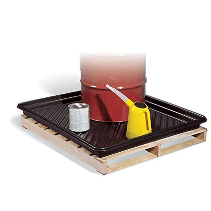 New Pig Pallet Containment Tray - 51.38" L x 43.58" W x 4" H Utility Tray - 28.89 gal. Sump Capacity - PAK112 - size: 51.4" x 43.6" x 4"