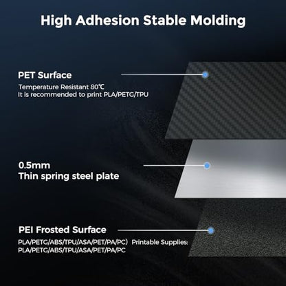 Official Creality K1 Max Glossy PET and Matte PEI Double Side Build Plate - size: 315*310mm