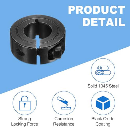 uxcell 2Pcs Single Split Shaft Collar, 16mm Bore One Piece Clamping Collar 34mm OD 13mm Thickness Black Oxide Lock Collar Clamp with Set Screws (1045 Steel) - size: 16mm x 34mm x 13mm