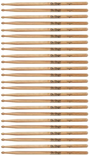 On Stage MN5A Nylon Tip Maple Drum Sticks (Pack of 12) - size: On Stage Maple 5A Nylon Drumsticks 12 Pairs