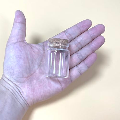 8 pcs 35ml Small Glass Bottles with Cork Stopper Christmas Ornaments,Wishing Bottle 37x50mm(1.46x1.97inch) - size: 37x50mm(1.46x1.97inch)