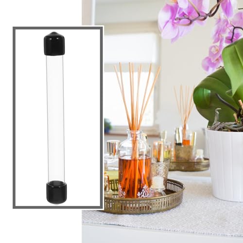 iplusmile 6Pcs Clear Rigid Plastic Tubing with Caps, 4.8 Inch Length 0.47 Inch ID Round Plastic Storage Tubing for Agarwood Incense Sticks Seed Beads Item - size: 12.20X1.50X1.50CM