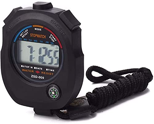 Multi-Function Electronic Digital Sport Stopwatch Timer, Large Display with Date Time and Alarm Function,Suitable for Sports Coaches Fitness Coaches and Referees (5pack) - style: 5pack
