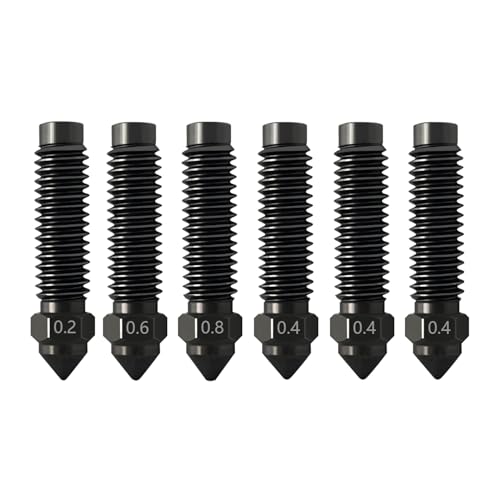 6PCS 0.2MM 0.4MM 0.6MM 0.8MM Hardened Nozzles for Centauri Carbon/CC/CC2 - style: 6PK 0.2/0.4/0.6/0.8mm