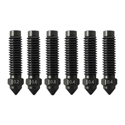 6PCS 0.2MM 0.4MM 0.6MM 0.8MM Hardened Nozzles for Centauri Carbon/CC/CC2 - style: 6PK 0.2/0.4/0.6/0.8mm