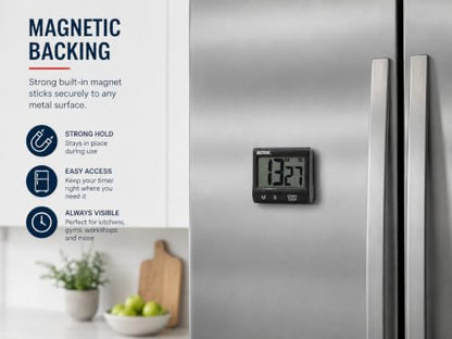 ULTRAK T-2 Jumbo Countdown Timer - Loud Alarm, Magnetic Back, Stand & Clip