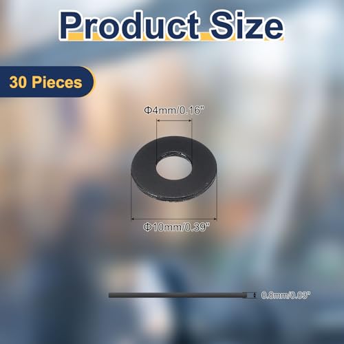 uxcell 30 Pcs M4 PVC Flat Washers 4mm ID 10mm OD 0.8mm Thick Plain Washer Grommets Plastic Sheet Gasket Fastener Sealing Spacer Gasket Ring Water Hose Washers, Clear Black - size: 4mm x 10mm x 0.8mm