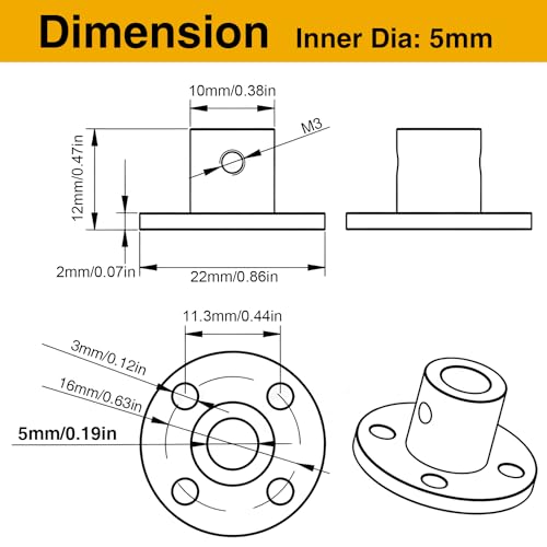 4PCS 5mm Shaft Coupler, Rigid Flange Coupling Connector - size: 5mm 4Pcs