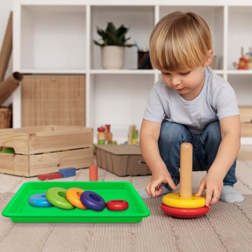 12 Pack Large Plastic Art Trays,Activity Crafts Tray,Colorful Activity Serving Tray for Painting,Jewelry,Beads,Home School,Art DIY Projects and Serving Organizer(12Colors)