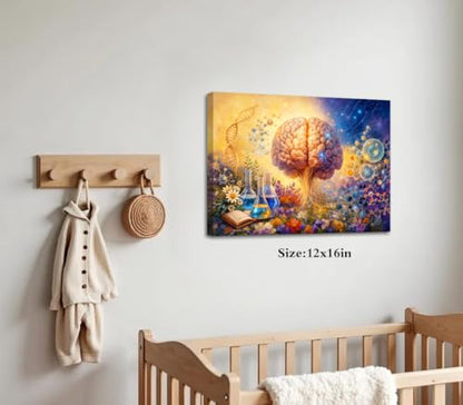 Medical Brain Wall Art Canvas Print,Medical Office Decor,12x16inches - color: Medical Brain Wall Art Canvas Print
