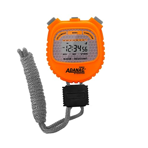 MARATHON Adanac 3000 Commercial Grade Digital Stopwatch Timer, Neon Orange - color: Neon Orange