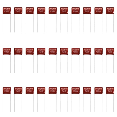 MECCANIXITY 30 Pcs Metallized Polypropylene Film Capacitors 473J 0.047UF - size: 473J 0.047UF