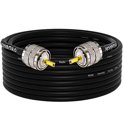 CB Coax Cable 30FT, RG58 Coaxial Cable UHF Male to UHF Male 50 Ohm - color: 1-Pack PL259 Cable, size: 30ft