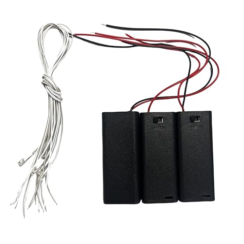 Flever DIY House Accessory for Dollhouse Miniature-3 PCS of AAA Battery Packs with 6 PCS of Light Wires - color: 3 Pcs of Aaa Battery Packs With 6 Pcs of Light Wires