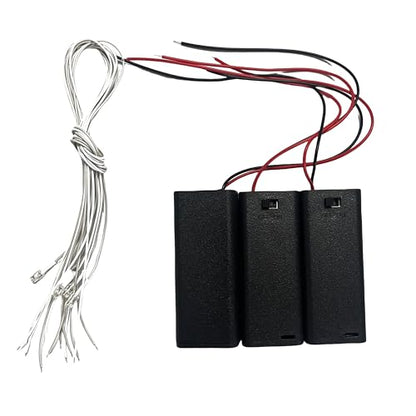 Flever DIY House Accessory for Dollhouse Miniature-3 PCS of AAA Battery Packs with 6 PCS of Light Wires - color: 3 Pcs of Aaa Battery Packs With 6 Pcs of Light Wires