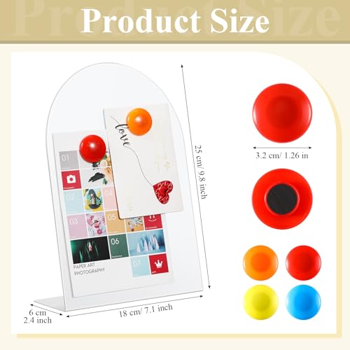 Shimeyao 2 Pcs Magnetic Bulletin Board for Tabletops with 8 Magnets Memo Display Easel Stand for Home Office School Kitchen Table Supplies (White, 10 x 7 Inch, Arched) - color: White, size: 10 x 7 Inch, style: Arched