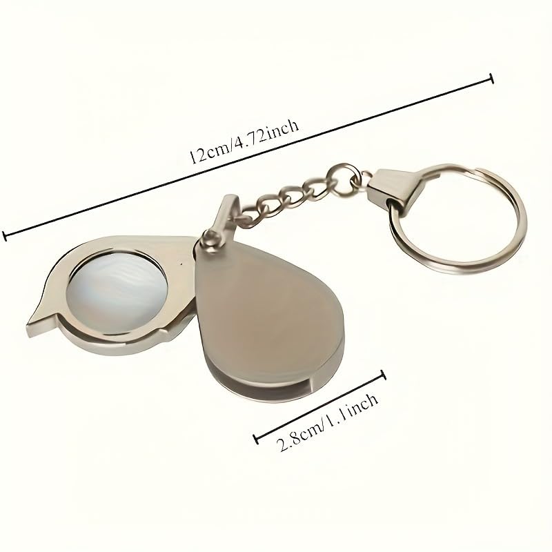 10X Mini Pocket Magnifying Glass Keychain for Reading Newspaper Book Magazine Foldable Loupe Magnifier