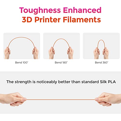 FLASHFORGE Silk Dual Color Filament, Gold and Rose 2 in 1 Coextrusion Silk PLA Filament 1.75mm, 3D Printer Filament Color Change 1kg(2.2lbs) Spool, Dimensional Accuracy +/- 0.02mm - color: Gold and Rose 2 in 1