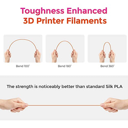 FLASHFORGE Silk Dual Color Filament, Gold and Rose 2 in 1 Coextrusion Silk PLA Filament 1.75mm, 3D Printer Filament Color Change 1kg(2.2lbs) Spool, Dimensional Accuracy +/- 0.02mm - color: Gold and Rose 2 in 1