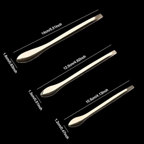 30 Pack Lab Spatula Micro Scoop Set Stainless Steel Double Sided Lab Spoon Laboratory Sampling Spoon Mixing Spatula for Chemistry Powder Gel Cap Filler Filling Empty Pill Capsules Epoxy Resin