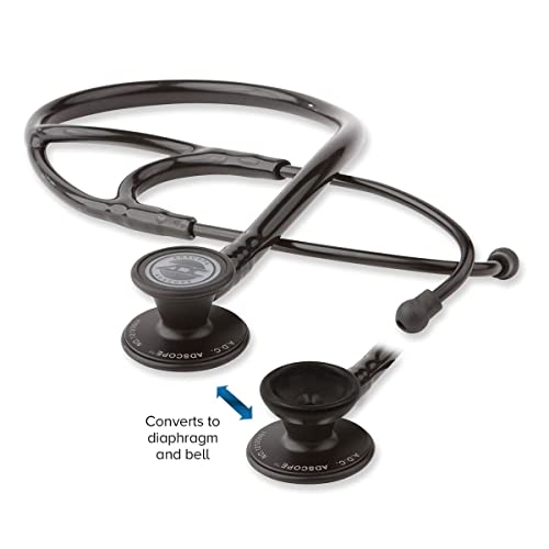 ADC Adscope 601 Convertible Cardiology Stethoscope, AFD Tunable Technology - color: Tactical (All-black)
