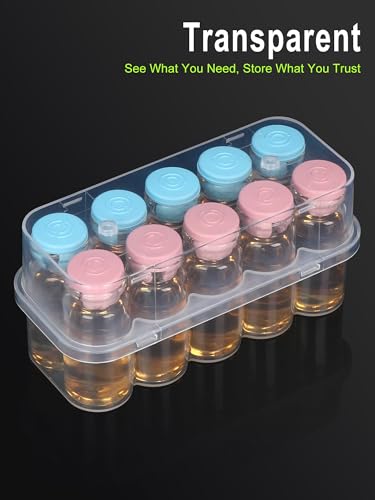 Peptide Case for Fridge, 10ml Vial Holder 10-Slot Insulin & Peptide Storage Case for 10ml Vials, Insulin Cooler Travel Case TSA Approved Vial Storage Case for Diabetic Organizer, GLP-1