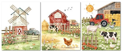 Farm Animal Nursery Prints Decor,Nursery Kids Farmhouse Unframed Poster - color: Farm Animal Nursery Prints