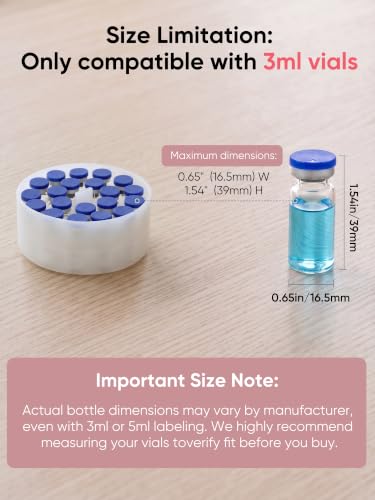 3ml Peptide Case for Fridge, 20slots Peptides Vial Jar with Ice Pack Pink - color: 20slots Pink Jar+ice Pack