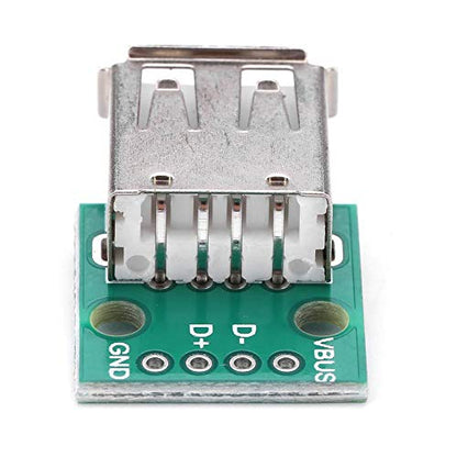 USB-A Female Breakout Board DIP Adapter 2.54mm Pitch 4-Pin