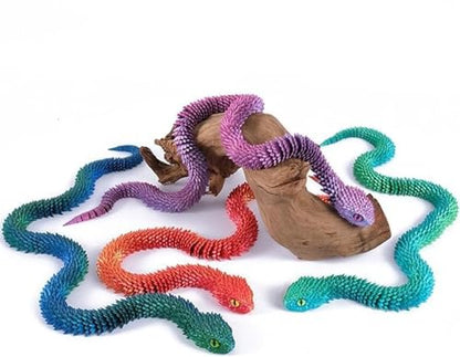 3D Printed Animals Set 3D Printed Snake Toys 3D Printed Articulated Flexible Fidget Toy 3D Printed Animals Exquisite Cute Pet Toy Children/Adults Fidget Toys (Purple & Gold, 23.6) - color: Purple & Gold, size: 23.6