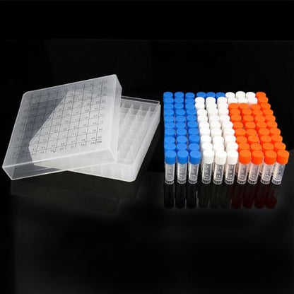 100PCS 2ml Plastic Small Vials with Screw Caps Sample Tubes Cryotubes,PP Material, Free from DNase, RNase, Human DNA - style: 2ml 100pcs