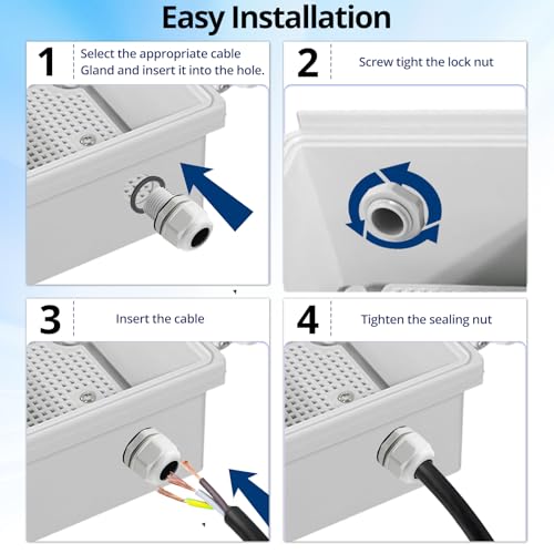 MAKERELE 1/2 NPT Nylon Cable Gland Strain Relief Connector Waterproof IP68 - color: Grey, size: 1/2" 12pcs BAG