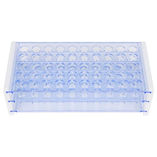 Labasics Test Tube Rack, 3-Tier Detachable Blue Plastic Test Tube Rack Tube Holder Stand Rack for Laboratory Scientific Experiments, 0.51 in 50-Place - size: 0.51 in