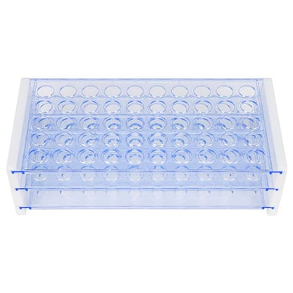 Labasics Test Tube Rack, 3-Tier Detachable Blue Plastic Test Tube Rack Tube Holder Stand Rack for Laboratory Scientific Experiments, 0.51 in 50-Place - size: 0.51 in