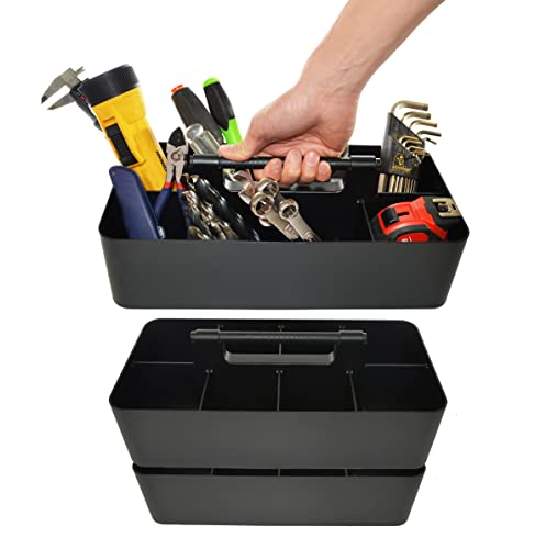 -Large Portable Caddy, DIY Dividers, 8 Compartments, School Office Supplies Home Business Organizer,Portable Basket with Handle Storage Organizer Modern Made in USA (3 PACK, Black) - color: Black, size: 3 PACK
