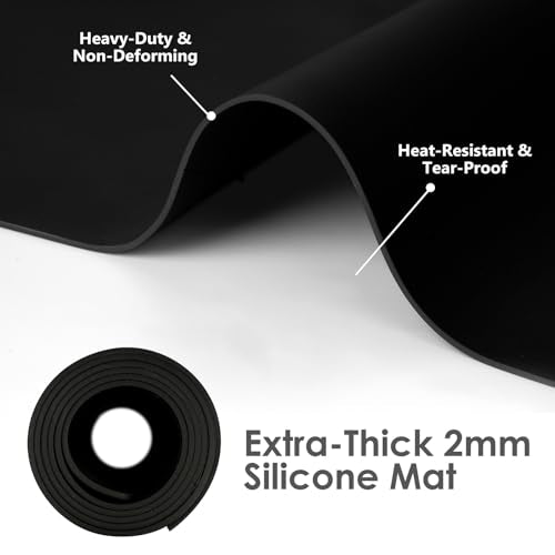 Extra Large Silicone Mat for Resin 36.2" x 24" 2MM Thick Silicone Craft Mat - color: Black, size: 36.2" x 24"