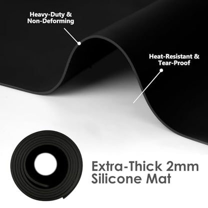 Extra Large Silicone Mat for Resin 36.2" x 24" 2MM Thick Silicone Craft Mat - color: Black, size: 36.2" x 24"