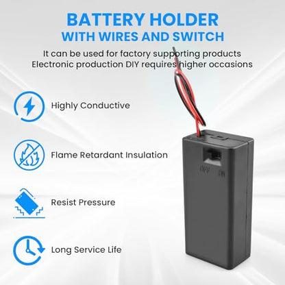 SDTC Tech 9V Battery Holder with Wires 4 Packs - size: 9V