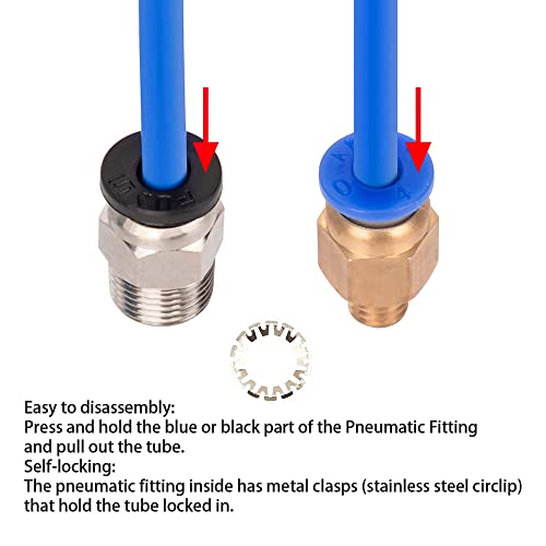 Aokin 10 Pcs PC4-M6 Pneumatic Fitting and 10 Pcs PC4-M10 Pneumatic Fitting for Creality Ender 3/3 Pro/3 V2, Ender 5/5 Pro/5 Plus, CR-10/10S, etc - color: 20Pcs Mix