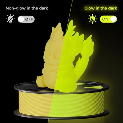 FLASHFORGE Glow in The Dark Rapid PLA Filament 1.75mm, High Flow Speedy 3D Printer Filament Luminous Yellow, Max 500mm/s High-Speed Printing, High Brightness and Long-Lasting Glowing Effect - color: Luminous Yellow