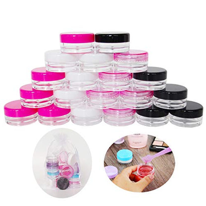 20pack 3g Empty Sample Jars, 3ml Small Travel Cosmetic Container - color: 20x 3ml Multi-color