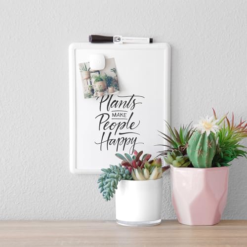 U Brands Contempo Magnetic Small Whiteboard, 8.5” x 11”, White Modern Frame, Mini White Board for Students, Fridge and Locker Dry Erase Board, Includes Marker & Magnet - style: 1 Board + 1 Marker + 1 Magnet