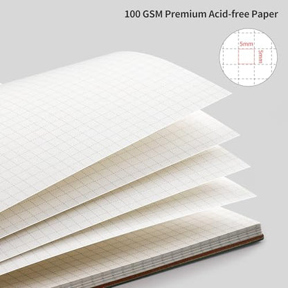 RETTACY Graph Grid Paper Notebook, 96 Pages, A4 Large Size (8.5'' x 11'') - color: Brown, style: Grid