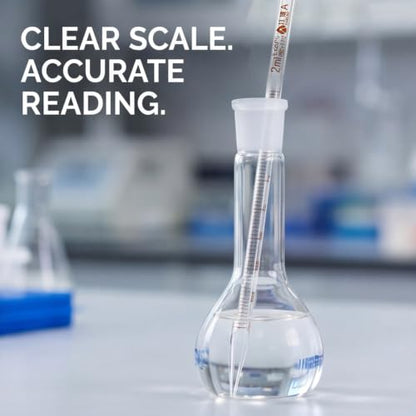 PATIKIL 2ml Glass Graduated Pipettes +/- 0.012ml, 10Pcs Coded Bands - size: 2ml